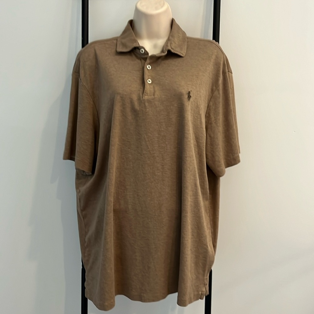 Polo Ralph Lauren Classic Slim Soft Brown Cotton Polo Men Size XL